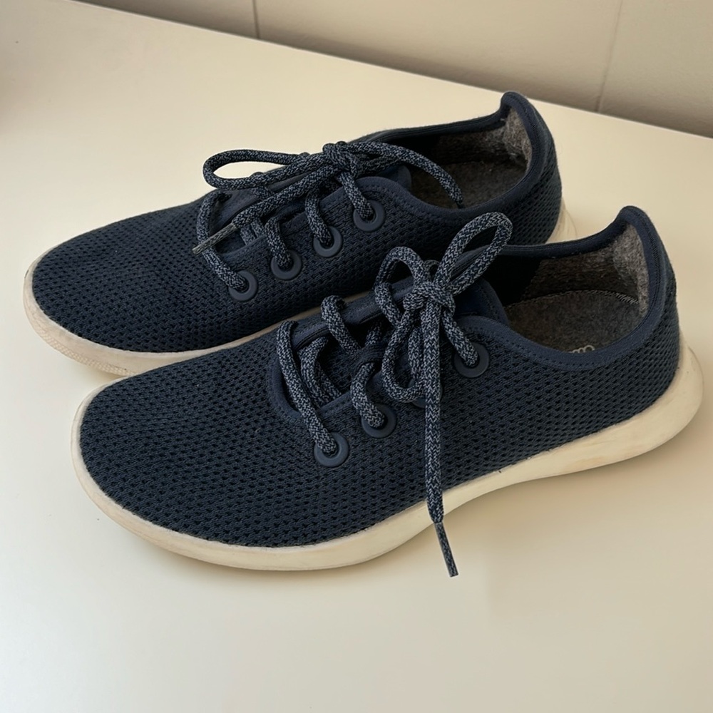 Allbirds Navy Blue Mesh Tree Runners Sneakers Womens 7